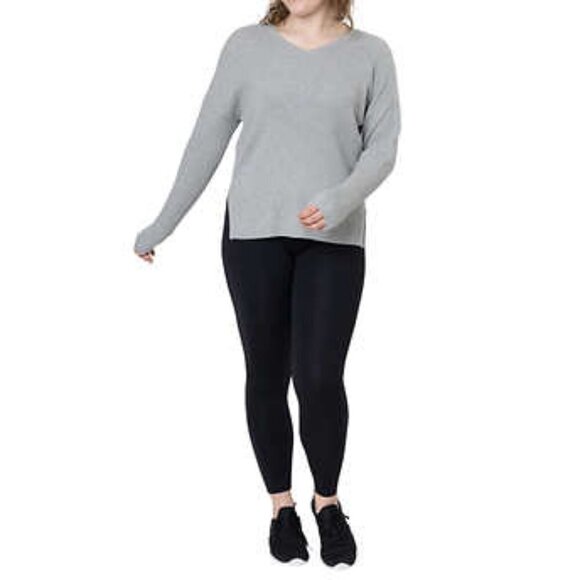 NEW Elle Long Sleeve V-neck Sweater | Grey - Picture 4 of 7